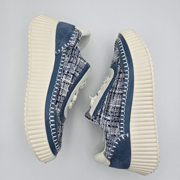 Dolce Vita Dolan Platform Sneakers, Navy Blue Multi Woven, Women's 9 - Picture 16 of 16